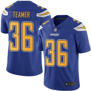 Los Angeles Chargers NFL Football Roderic Teamer Electric Blue Jersey Men Limited #36 Rush Vapor Untouchable->los angeles chargers->NFL Jersey